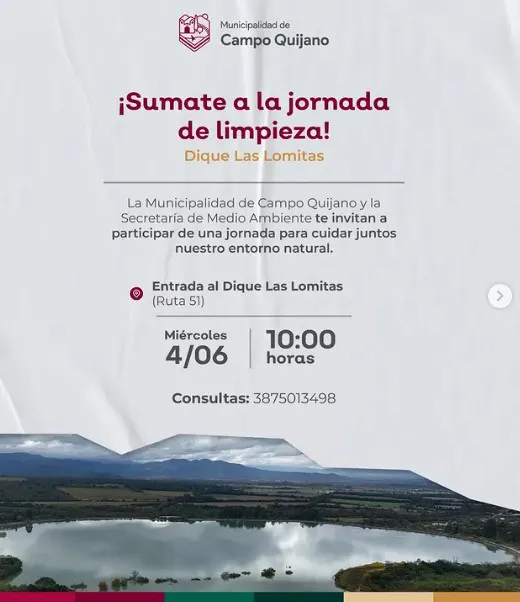 Limpieza dique las lomitas