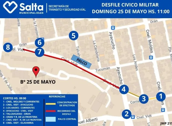 25 de mayo 2025 cortes de calle