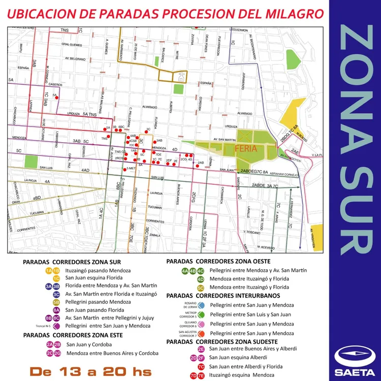 Operativo Milagro Mapa Saeta Sur