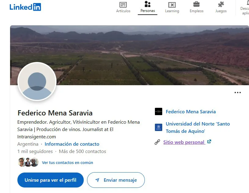 Federico Mena Saravia LinkedIn Perfil